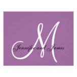 Custom Wedding RSVP Card Monogram Mauve Purple Personalized Invite