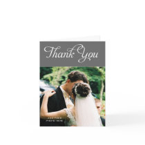 Custom Wedding Thank You Photo Cards Message Grey