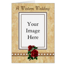Custom Western Red Rose Wedding Invitation Greeting Card