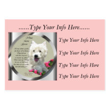 Custom Westie Profile Cards Business Card Template