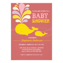 Custom whale baby shower invitation