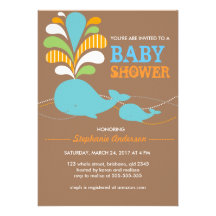 Custom whale baby shower invitation