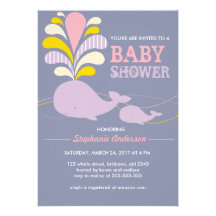 Custom whale baby shower invitation