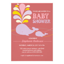Custom whale baby shower invitation