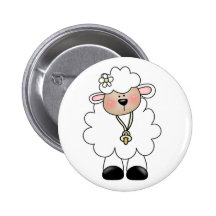 Custom White Lamb Button