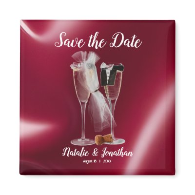 Custom Wine Glasses Save The Date Magnet by cooltees