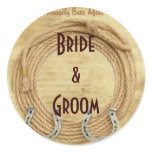 Custom Wine or Beer bottle Western Wedding Labels Round Sticker