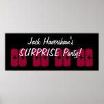 Custom Year Surprise Birthday Party Grunge Style Poster