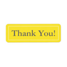Custom Yellow & White Thank You Stickers or Labels