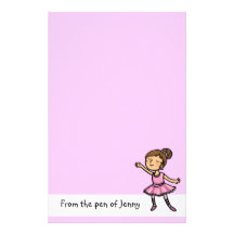 customisable cartoon ballet dancer stationary stationery design