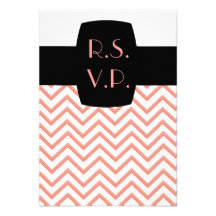 Customisable Chevron Peach (Wedding) Invite