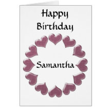 Customisable Pink Hearts Design Greeting Cards