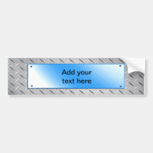 Customisable  Sign - Metal / Blue Metal Plaque Bumper Stickers