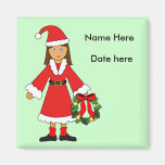 Customisez-moi -- Image mignonne de Noël (fille) Aimants Pour Réfrigérateur