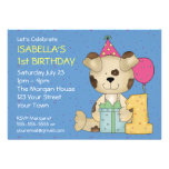 Customizable 1st Birthday Puppy Dog Custom Invitation