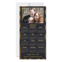 Customizable 2012 Calendar Photo Card Black Bronze