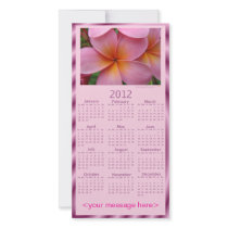 Customizable 2012 Calendar Photo Card (Plumeria)