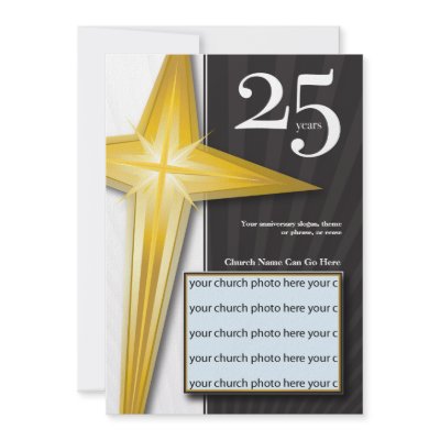 Customizable 25 Year Church Anniversary Custom Announcement by lovescolor