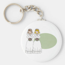 Customizable 2 Brides Wedding Tees and Gifts Key Chain