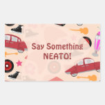 Customizable 50's Rectangle Rectangular Sticker