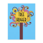 Customizable Abstract Tree Hugger Postcard