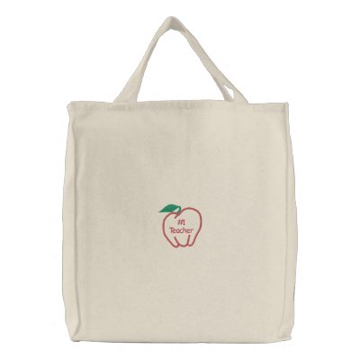 Customizable Apple Tote Bag - Teacher Gift by countrykitchen
