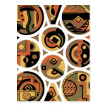 Customizable Art Deco Geometric Circle Abstract Postcards