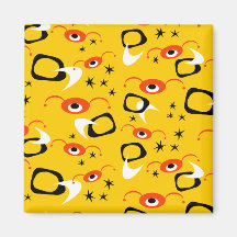 Customizable Atomic Retro Spiders Magnet