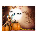 customizable Autumn Halloween Fairy postcard