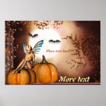 Customizable Autumn Halloween fairy Poster
