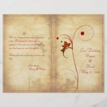 Customizable Autumn Wedding Program Personalized Flyer