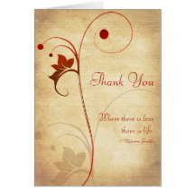 Customizable Autumn Wedding Thank You Card