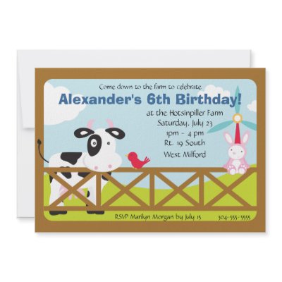 Customizable Barnyard Birthday Party Personalized Invitation by wingding