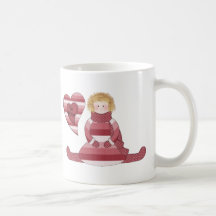 Customizable Be Mine Valentine Girl Doll Coffee Mugs