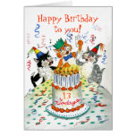 Customizable Birthday Card - Cats' Birthday Party