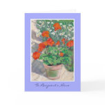 Customizable Birthday Card - Red Geraniums