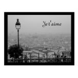 Customizable Black and White Paris Postcard