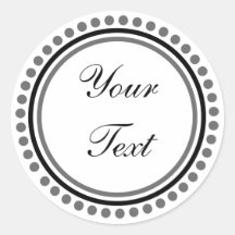 Customizable (Black / Grey Dot Circle) Sticker