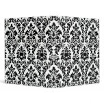 Customizable Black & White Damask Vinyl Binder