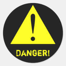 Customizable Black & Yellow Warning Symbol Sticker