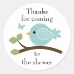 Customizable blue bird round sticker