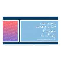 Customizable Blue box Save the Date Photo Card photo cards