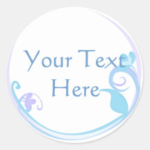Customizable Blue Flower Stickers