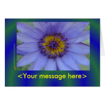 Customizable Blue Water Lily Card