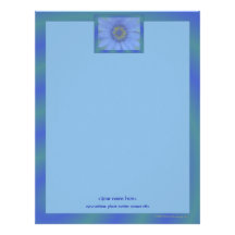 Customizable Blue Water Lily Letterhead