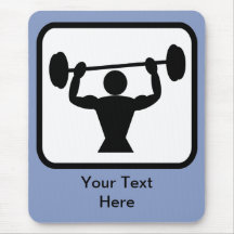Customizable Bodybuilder / Weightlifter Logo Mouse Pads
