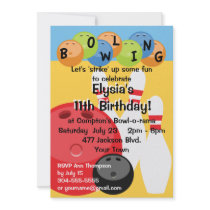Customizable Bowling Birthday Party
