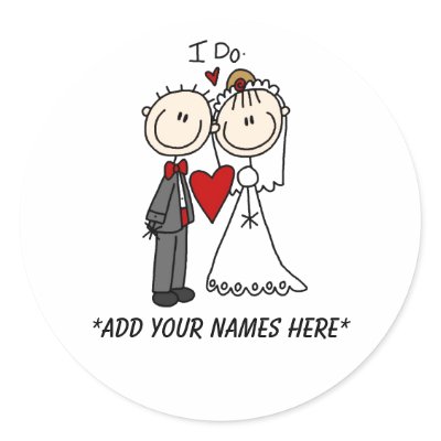 Customizable Bride and Groom Stickers by stick_figures