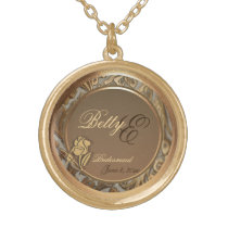 Customizable Bridesmaid Keepsake Gold Necklace necklaces