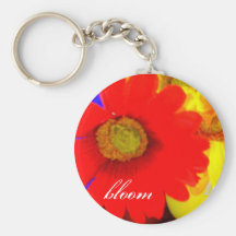 Customizable Bright Gerber Daisy Keychain: Bloom
